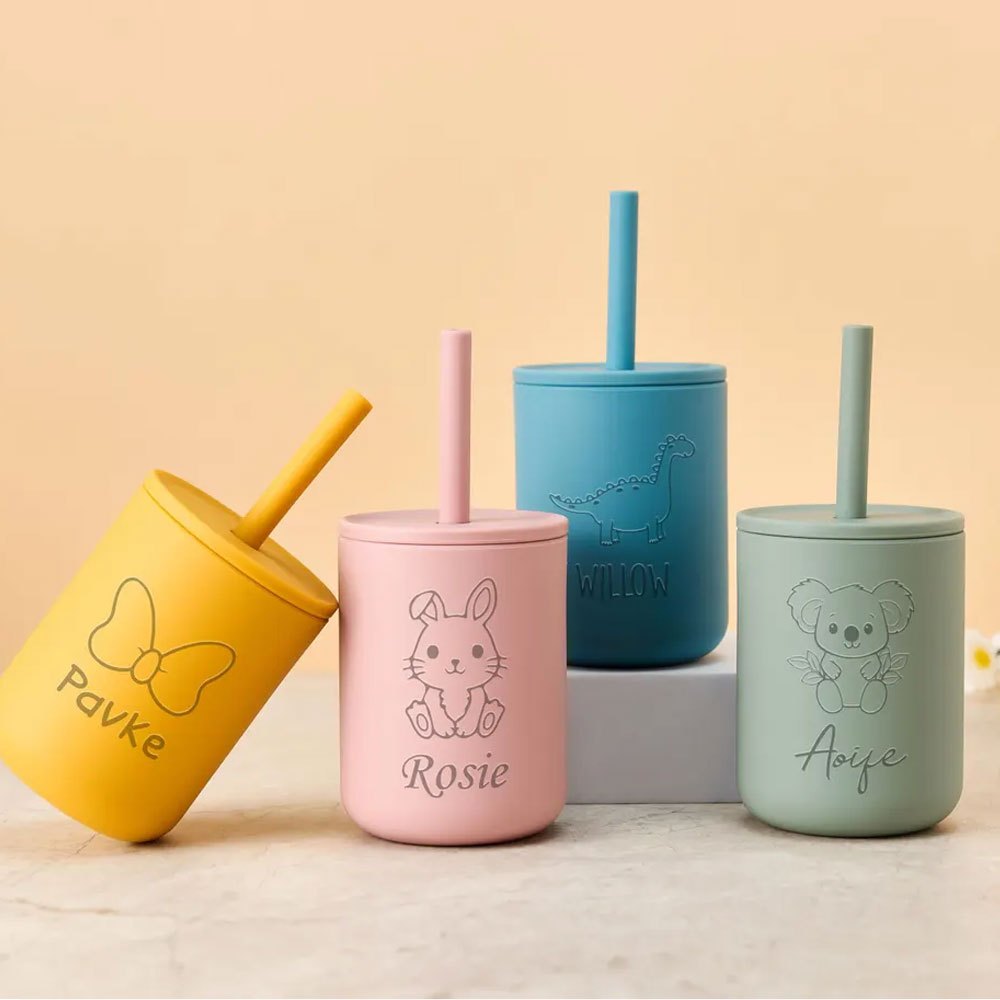 Tazza con cannuccia in silicon - Baby Food Jars With Lids recensione e prezzo
