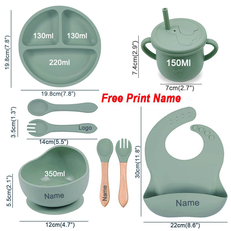 8 pezzi set da tavola in silic - Baby Food Menu recensione e prezzo